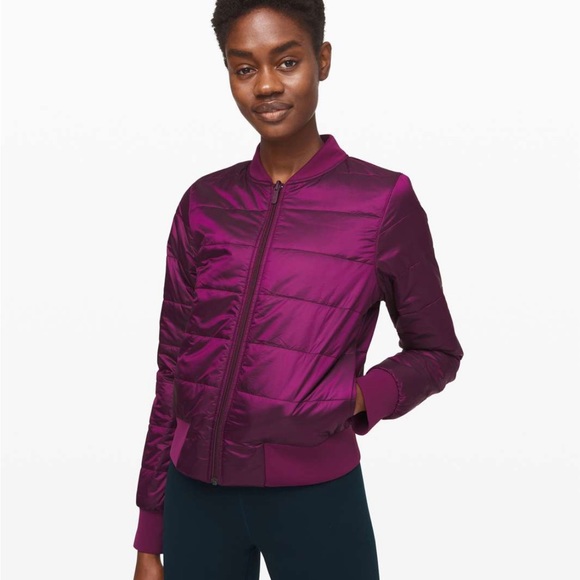 Lululemon Size 4 Reversible Non-Stop Bomber Jacket Marvel Purple Fuchsia - Picture 2 of 5